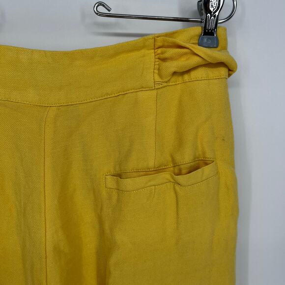 Ashley Park x RTR Linen Blend Wide Leg pants yellow - 8 - Picture 9 of 11